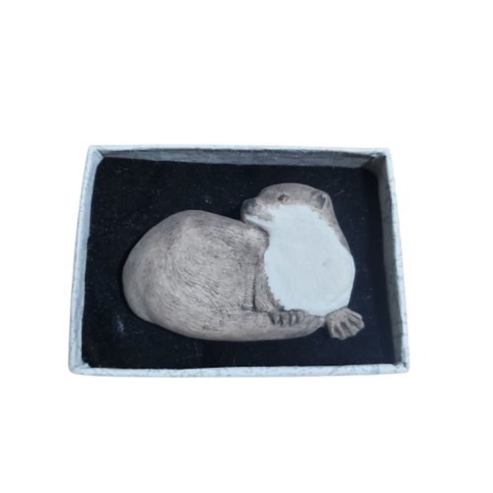 Rare England Artist Brooch Otter Clay, Orchard Pottery Artisan Hand-Made Vintage